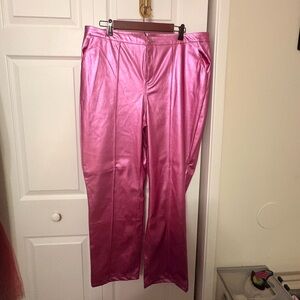 Fashion Nova Metallic Pink Pants